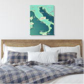 Klassieke kaart van Italië Canvas Afdruk (Insitu (Slaapkamer))