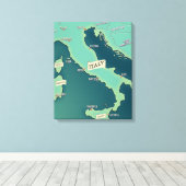 Klassieke kaart van Italië Canvas Afdruk (Insitu (Houten vloer))