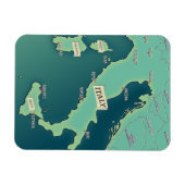 Klassieke kaart van Italië Magneet (Horizontaal)