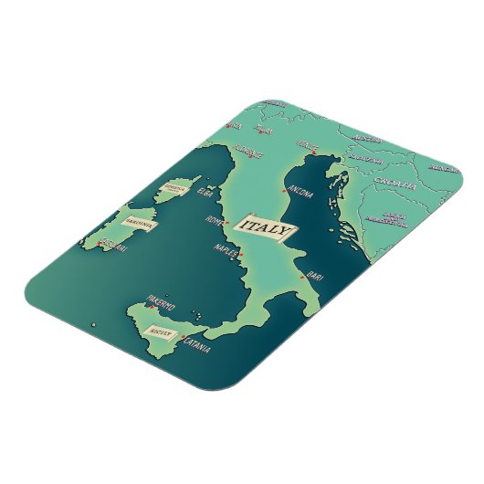 Klassieke kaart van Italië Magneet (Linkerzijde)