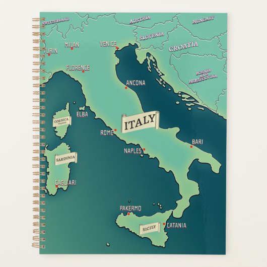 Klassieke kaart van Italië Planner (Voorkant)