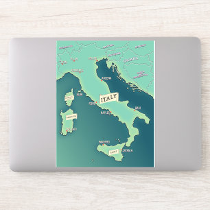 Klassieke kaart van Italië Sticker
