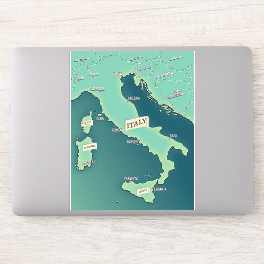 Klassieke kaart van Italië Sticker (Computer)