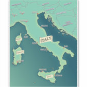 Klassieke kaart van Italië Sticker (Voorkant)