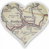 Klassieke kaart van Rumford Maine Sticker (Voorkant)