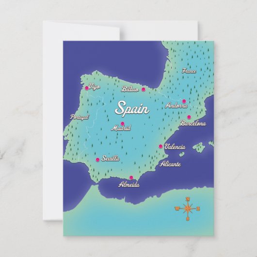 Klassieke kaart van Spanje (Voorkant)