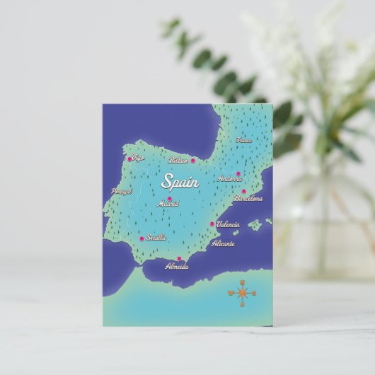 Klassieke kaart van Spanje (Staand voorkant)