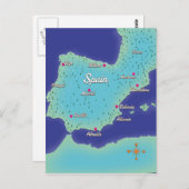 Klassieke kaart van Spanje (Voorkant / Achterkant)