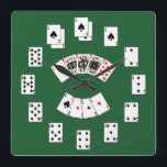 Klassieke Kaart voor afspelen Vierkante Klok<br><div class="desc">Dit is een Klassieke Klassieke Kaart wandklok</div>