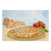 Klassieke Kaas Pizza Aquarel Perfect Poster (Voorkant)