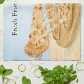 Klassieke Kaas Pizza Aquarel Theedoek (Gevouwen)