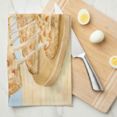 Klassieke Kaas Pizza Aquarel Theedoek (Quarter Fold)