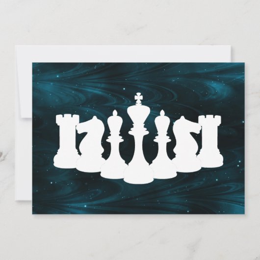 Klassieke kaasstukken van Chess Blue Nebula Birthd Kaart (Achterkant)