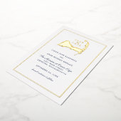 Klassieke Kabeljauw-bruiloft opslaan Datum Folie Uitnodiging (Gedraaid)