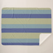 Klassieke kaki en twee blues gestreept patroon sherpa deken (Voorkant (horizontaal))