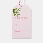 Klassieke kalender en hulst cadeaubijlage cadeaulabel (Achterkant)