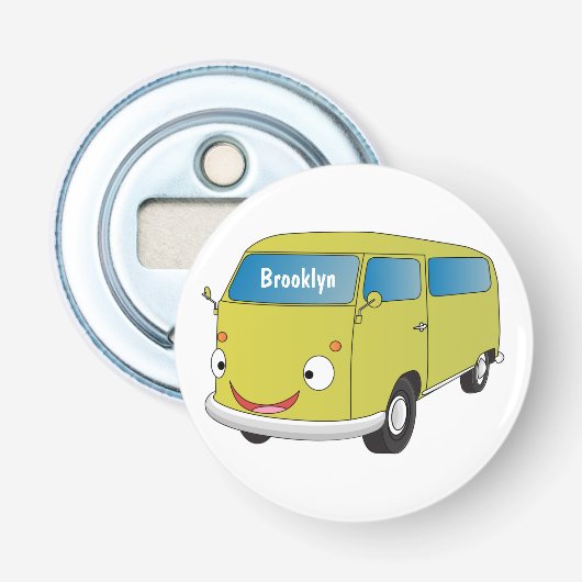 Klassieke kalkgroene van cartoon button flesopener (Voorkant)