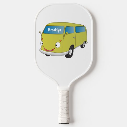 Klassieke kalkgroene van cartoon pickleball paddle (Voorkant)