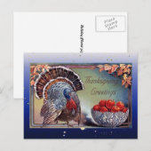 Klassieke kalkoen en schaal appels feestdagenkaart (Voorkant / Achterkant)