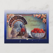 Klassieke kalkoen en schaal appels feestdagenkaart (Voorkant)