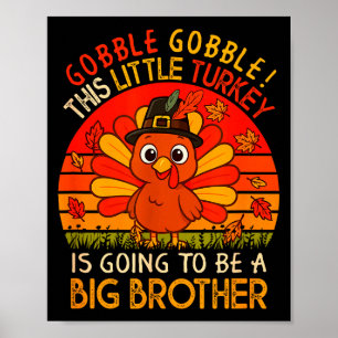 Klassieke kalkoen wordt de grote broer Thanksgivin Poster