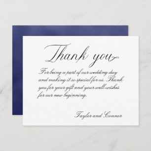Klassieke kalligrafie bruiloft Hartelijk dank Bedankkaart