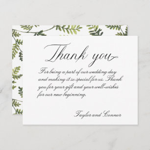 Klassieke kalligrafie bruiloft Hartelijk dank Bedankkaart