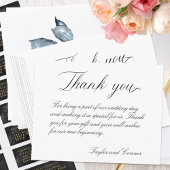 Klassieke kalligrafie bruiloft Hartelijk dank Bedankkaart