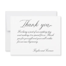 Klassieke kalligrafie bruiloft Hartelijk dank