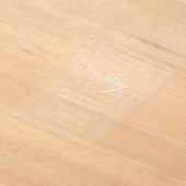 Klassieke kalligrafie De bruiloft van Transparant Acryl Uitnodigingen (Laagn)