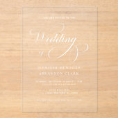 Klassieke kalligrafie De bruiloft van Transparant Acryl Uitnodigingen (Voorkant)