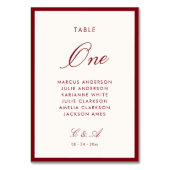 Klassieke kalligrafie Deep Red Old Money Kaart (Achterkant)