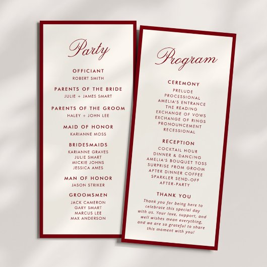 Klassieke kalligrafie Deep Red Old Money Programma