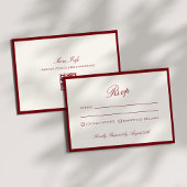 Klassieke kalligrafie Deep Red Old Money RSVP Kaart