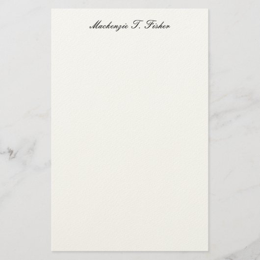 Klassieke kalligrafie Elegant Eenvoudig Zwart & Wi Briefpapier (Voorkant)