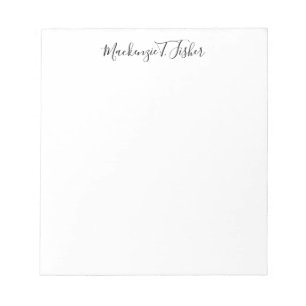 Klassieke kalligrafie Elegant Eenvoudig Zwart & Wi Notitieblok
