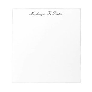 Klassieke kalligrafie Elegant Eenvoudig Zwart & Wi Notitieblok