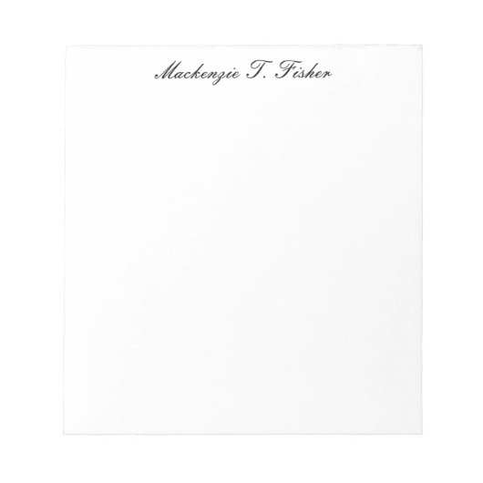 Klassieke kalligrafie Elegant Eenvoudig Zwart & Wi Notitieblok (Voorkant)