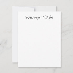 Klassieke kalligrafie Elegant Eenvoudig Zwart & Wi Notitiekaartje