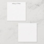 Klassieke kalligrafie Elegant Eenvoudig Zwart & Wi Notitiekaartje (Voorkant / Achterkant)