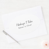 Klassieke Kalligrafie Elegant Gewoon Eenvoudig Wit Ovale Sticker (Envelop)