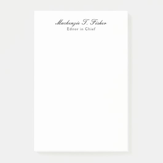 Klassieke Kalligrafie Elegant Gewoon Eenvoudig Wit Post-it® Notes (Voorkant)