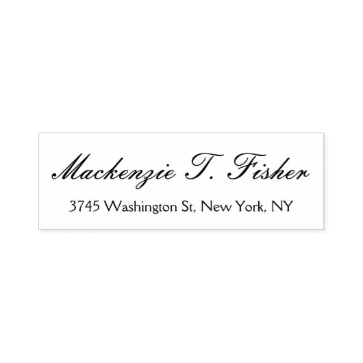 Klassieke Kalligrafie Elegant Gewoon Eenvoudig Wit Zelfinktende Stempel (Design)