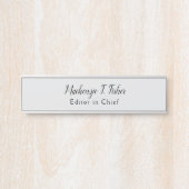 Klassieke kalligrafie Elegant Plain Simple Grey Deurbordje (Voorkant)