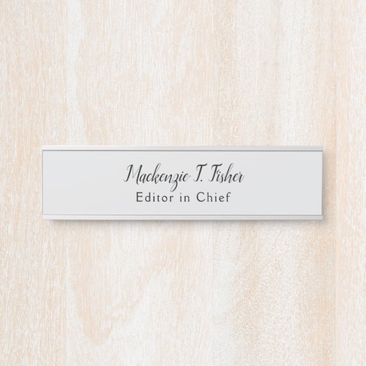 Klassieke kalligrafie Elegant Plain Simple Grey Deurbordje (Voorkant)