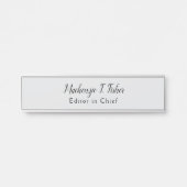 Klassieke kalligrafie Elegant Plain Simple Grey Deurbordje (Voorkant)