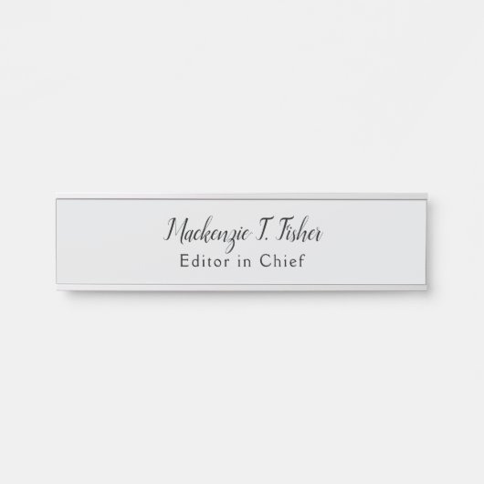 Klassieke kalligrafie Elegant Plain Simple Grey Deurbordje (Voorkant)