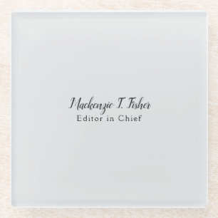 Klassieke kalligrafie Elegant Plain Simple Grey Glazen Onderzetter