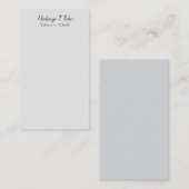 Klassieke kalligrafie Elegant Plain Simple Grey Informatiekaartje (Voorkant / Achterkant)