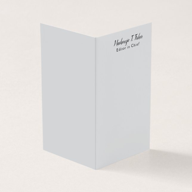 Klassieke kalligrafie Elegant Plain Simple Grey Kaart (Buitenkant)